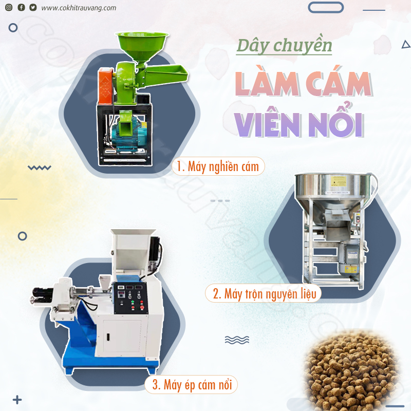 Máy ép cám viên nổi mini Máy ép cám viên nổi mini